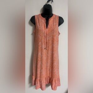MK Orange Sleeveless Patterned Dress